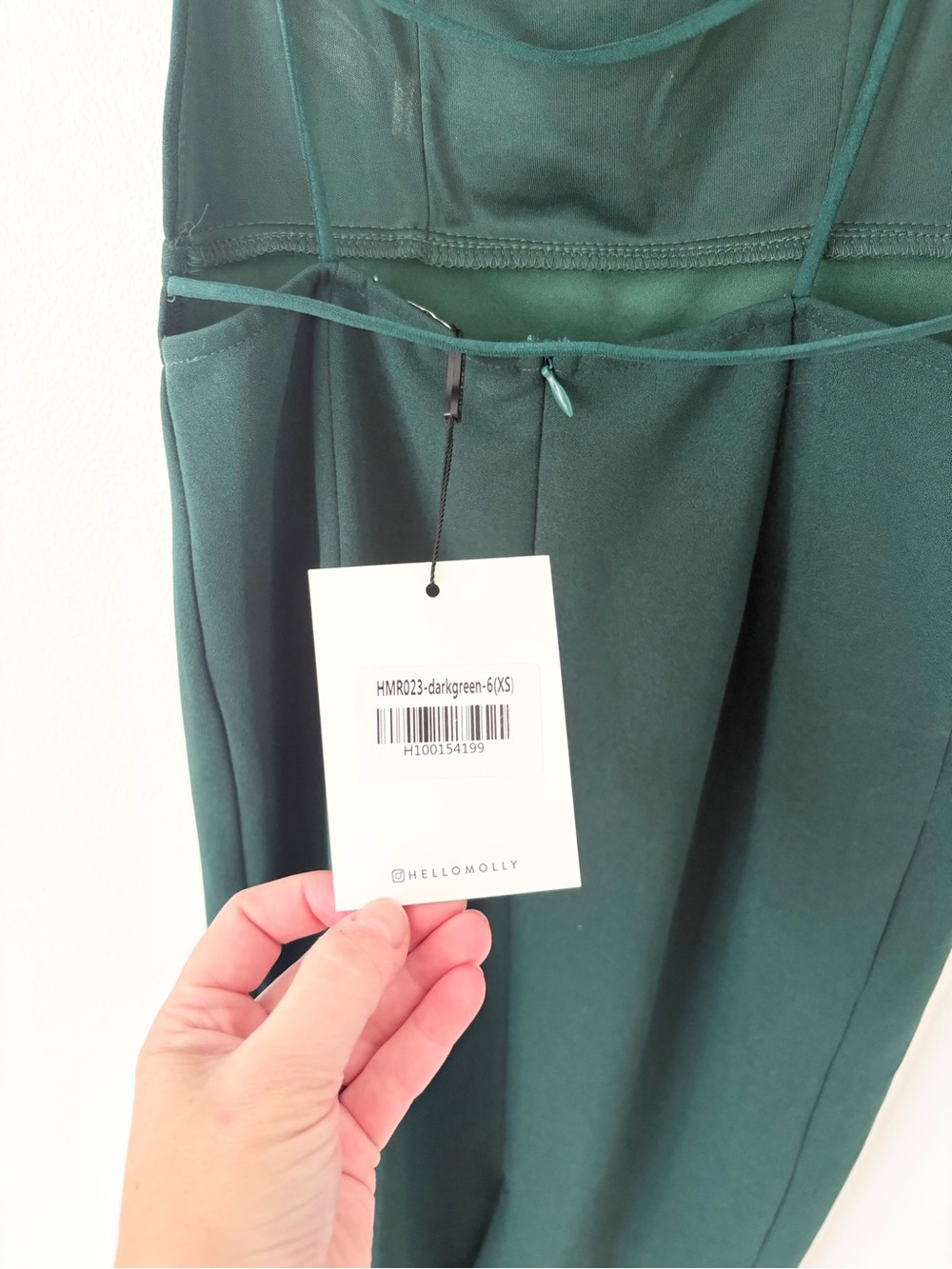 Hello Molly NEW Dark Forest Green Can't Afford Me Open Back Midi Dress Size 2 - Picture 8 of 12